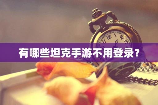 有哪些坦克手游不用登录？