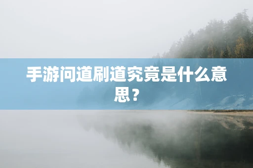 手游问道刷道究竟是什么意思？
