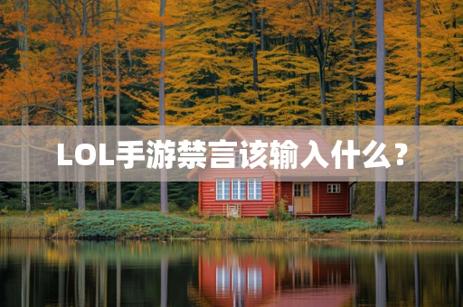 LOL手游禁言该输入什么？