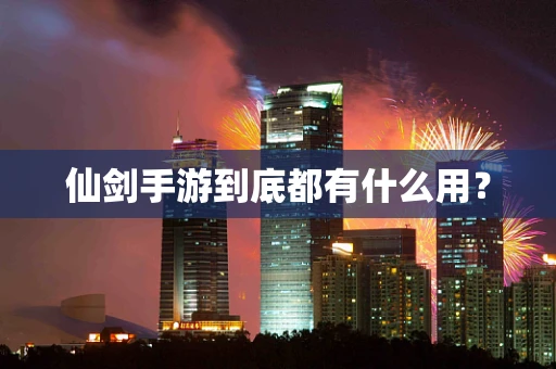 仙剑手游到底都有什么用？