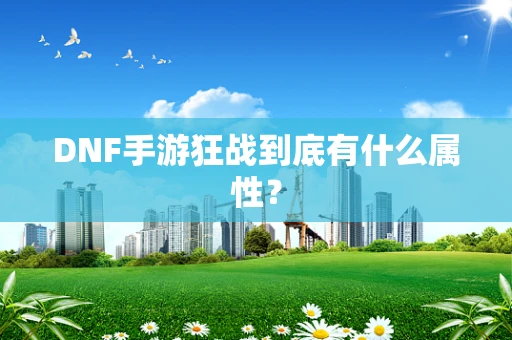 DNF手游狂战到底有什么属性？