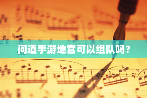 问道手游地宫可以组队吗？