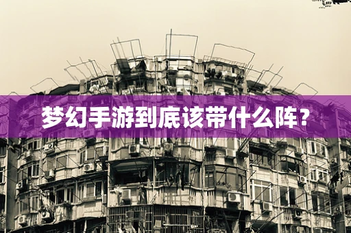 梦幻手游到底该带什么阵？