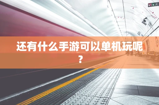 还有什么手游可以单机玩呢？