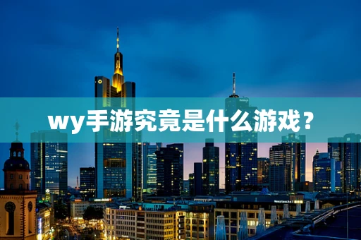 wy手游究竟是什么游戏？