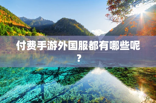 付费手游外国服都有哪些呢？