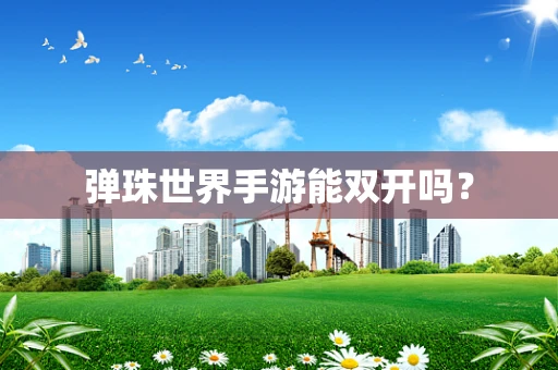 弹珠世界手游能双开吗？