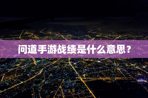 问道手游战绩是什么意思？