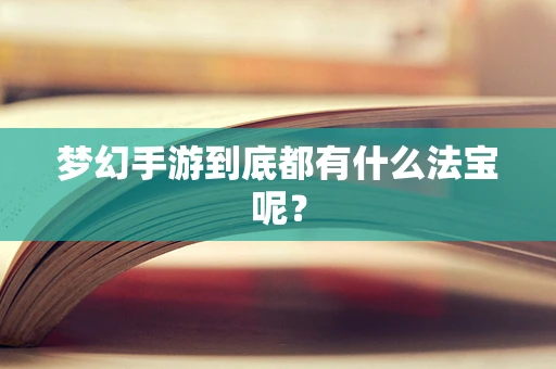 梦幻手游到底都有什么法宝呢？